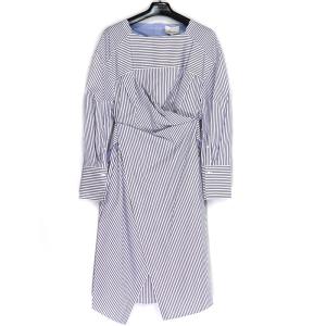 3.1Phillip Lim STRIPED OVERLAP SHIRT DRESS スリーワンフィリップリム レディース ストライプ シャツ ワンピース 長袖 2 M｜w-class