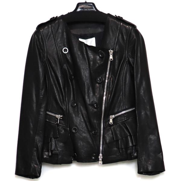 3.1 Phillip Lim MOTORCYLLE LEATHER JACKET WITH TIE...