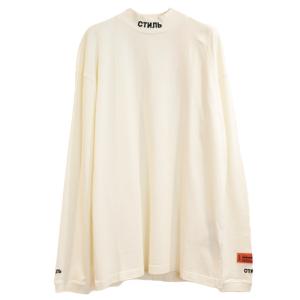 22SS HERON PRESTON LS TURTLENECK CTNMB ヘロンプレストン トップス シグネチャー 長袖 プルオーバー カットソー M L ホワイト｜w-class