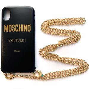 定価1.4万 LOVE MOSCHINO iPhoneXS CASE ラブ モスキーノ スマートフォン スマホ ケース カバー ロゴ チェーン｜w-class