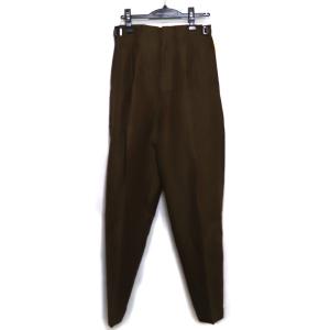 PONTI LINEN　TWELL　PANTS ポンティ レディース ボトムス リネン 麻 ツイル ハイウエスト パンツ 2 ブラウン｜w-class