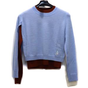 JW ANDERSON LAYERED CREW NECK JUNPER ジェイダブリューアンダーソン レディース トップス レイヤード ウール ニット XS S｜w-class