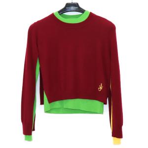 JW ANDERSON LAYERED CREW NECK JUNPER ジェイダブリューアンダーソン レディース トップス レイヤード ウール ニット XS S｜w-class