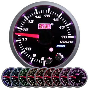 AUTOGAUGE 電圧計 52ｍｍ スモークレンズ 10色バックライト
