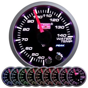 AUTOGAUGE 水温計 60ｍｍ スモークレンズ 10色バックライト 後付けメーター 追加メーター ワーニング ピーク機能 自動車 カスタム WEIMALL｜w-class