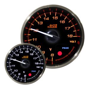 AUTOGAUGE 電圧計 プレミアムシリーズ 日本製モーター 52mm 2色バックライト/ワーニング付 355シリーズ 追加メーター 後付け 車 WEIMALL｜w-class