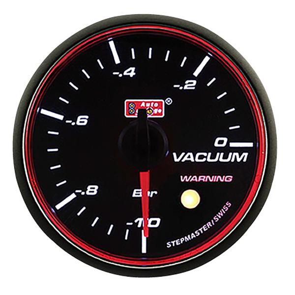 バキューム計 52mm バキュームメーター オートゲージ スイス製ステップモーター スモークフェイス...