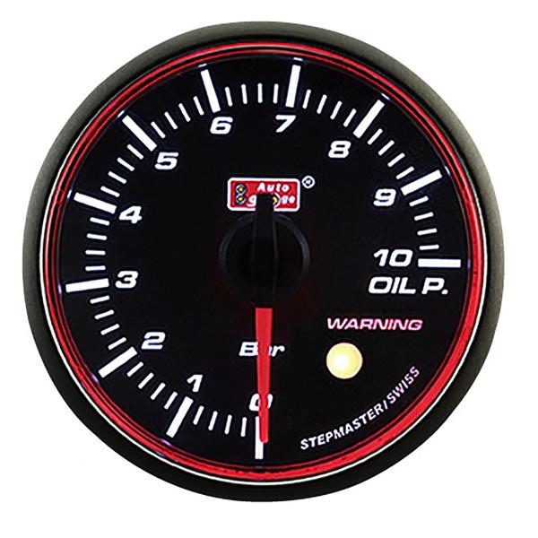 オートゲージ 油圧計 60mm スイス製ステップモーター スモークフェイス 追加メーター 後付け ホ...
