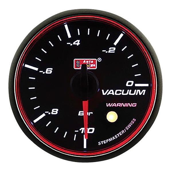 バキューム計 オートゲージ バキュームメーター 60mm スイス製ステップモーター スモークフェイス...