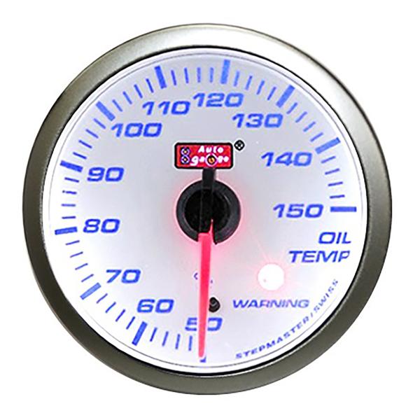 油温計 車 オートゲージ 60mm スイス製ステップモーター スモークフェイス 追加メーター 後付け...