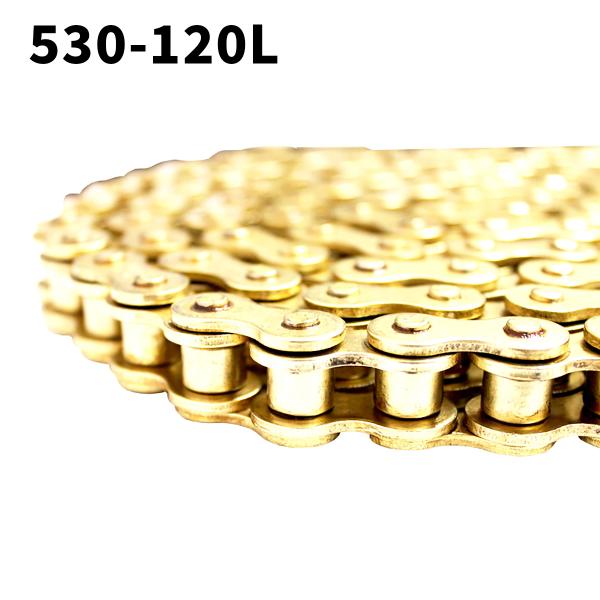 バイクチェーン ゴールド ノンシールチェーン Oリング無し ドライブチェーン 530-120L 交換...