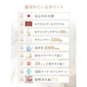羽毛布団 シングル 冬用 日本製 ホワイトダッ...の詳細画像2