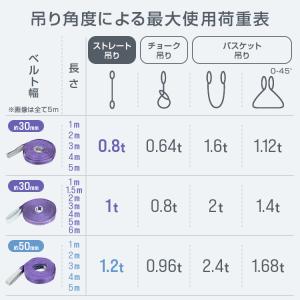 スリングベルト 1m ナイロンスリング 耐荷2...の詳細画像5