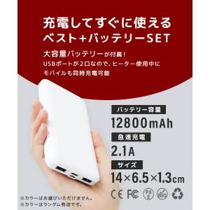 電熱ベスト ヒーター付きベスト 50℃ 21エ...の詳細画像4