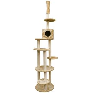 （廃盤）キャットタワー 突っ張り型 大型 麻 230cm 猫タワー おしゃれ 爪とぎ 猫グッズ スリム 遊び場 ウェイモール WEIMALL