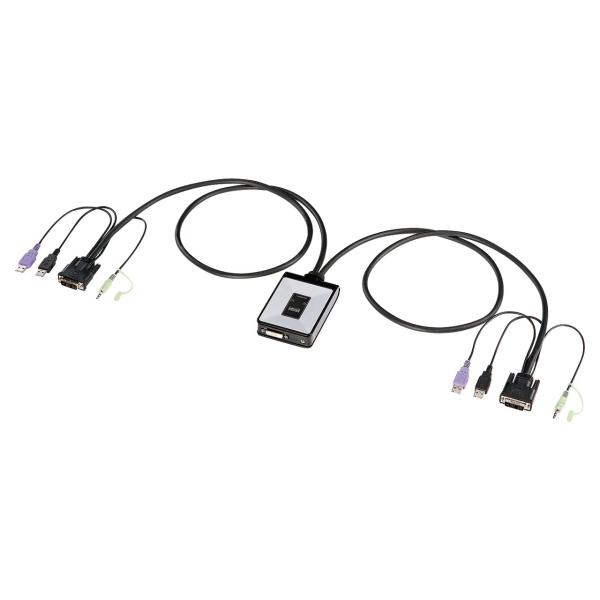 サンワサプライ フルHD対応DVIパソコン自動切替器(2:1) SW-KVM2DU