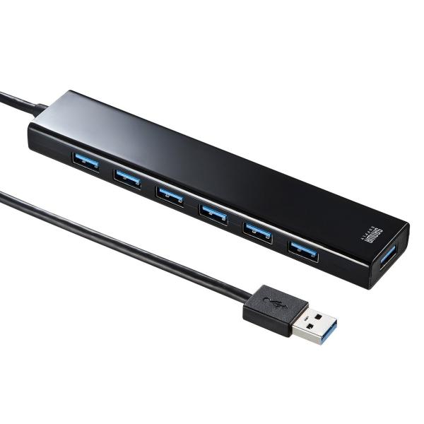 サンワサプライ USBハブ 7ポート USB3.0 急速充電ポート付き 全ポート合計最大4A セルフ...