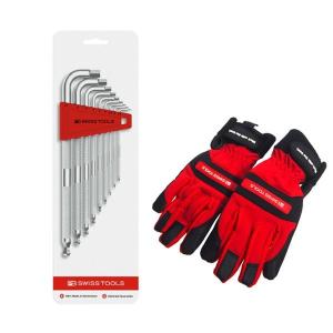 PB SWISS TOOLS ローレット入り六角棒レンチ＆ワークグローブ