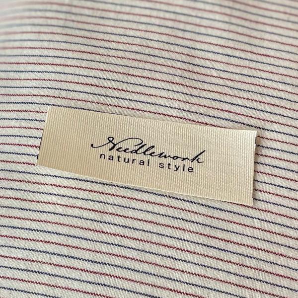 ハンドメイドに 布タグ 5枚セット 綿平織 25mm横- Needle Work（黒）