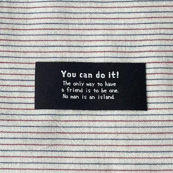 ハンドメイドに 布タグ 5枚セット 綿平織 25mm横- You can do it!（黒）