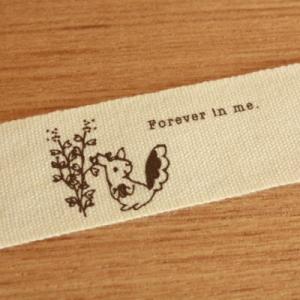 ハンドメイドに 布タグ 5枚セット 綿平織 25mm横- bous リス