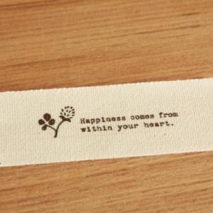 ハンドメイドに 布タグ 5枚セット 綿平織 25mm横- Papyrus クローバー