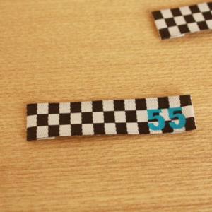 5枚セット刺繍タグ12mm横-市松模様55