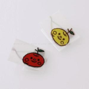 ハンドメイドに刺繍挟みタグ‐りんごセット｜w-note