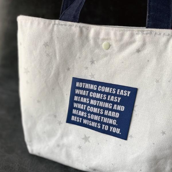 ハンドメイドにBig刺繍タグ5枚セット‐NOTHING（紺×白）