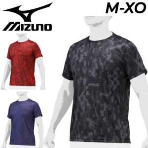 ミズノ 半袖 Tシャツ  mizuno グラフィック プリントT/トレーニング スポーツウェア 野球 ランニング ジム 部活 ブラック ネイビー /12JAAT59