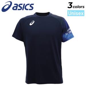 アシックス 半袖 Tシャツ メンズ レディース M-XLサイズ asics トップライン半袖シャツ 左袖昇華プリント バレーボールウェア 吸汗速乾 半そで /2053A262
