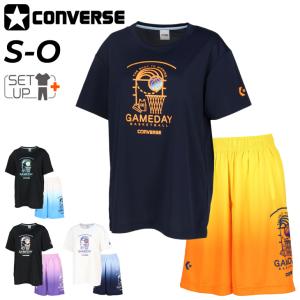 コンバース 半袖Tシャツ ハーフパンツ レディース 上下 CONVERSE バスケットボールウエア ガールズ セットアップ スポーツウェア ウエア /CB341352-CB341852｜w-w-m