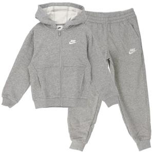 ナイキ キッズ スウェット 上下 NIKE ジュニア フルジップパーカー ロングパンツ セットアップ 上下組 130-160cm 子供服 グレー /FD3017-FD3019-063｜w-w-m