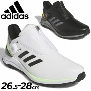 アディダス メンズ ゴルフシューズ 幅広設計 adidas GOLF ソーラーモーション ボア 24 スパイクレス BOAシステム ダイヤル 防水 合成皮革 軽量 ゴム底 /MDK90｜w-w-m