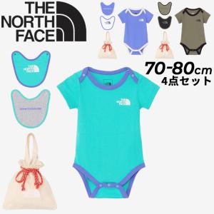 ノースフェイス THE NORTH FACE ベビーウェア 70cm 80cm 半袖ロンパース スタイ セット 巾着袋付き ベビー服 赤ちゃん 乳幼児 新生児 男の子 女の子 /NTB12354｜w-w-m