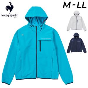 ルコック ゴルフウェア メンズ 裏起毛フーディ le coq sportif golf 防風 保温 はっ水 フード付き 男性用 フルジップ パーカー パーカ ジャケット QGMWJL57｜w-w-m