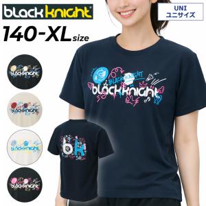 ブラックナイト ユニドライ半袖Tシャツ black knight メンズ レディース ジュニア 140cm XS S M L XL バドミントンウエア テニス 吸汗速乾 UVカット /T-6106U｜WORLD WIDE MARKET