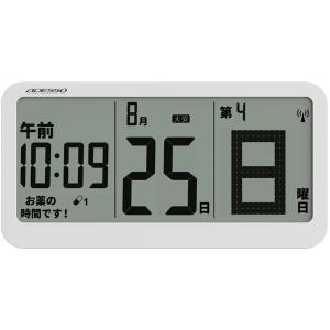 大文字 日めくりカレンダー　電波時計 薬カレンダー リマインダー　MHM-01　ADESSO アデッソ メガ｜w-yutori