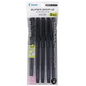 パイロット 油性ボールペン スーパーグリップG キャップ式 超極太 5本入 ブラック  PILOT P-BSGC-50BB-5BB