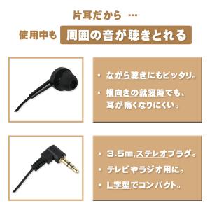 片耳イヤホン 3m 有線 カナル型 ステレオ ...の詳細画像2