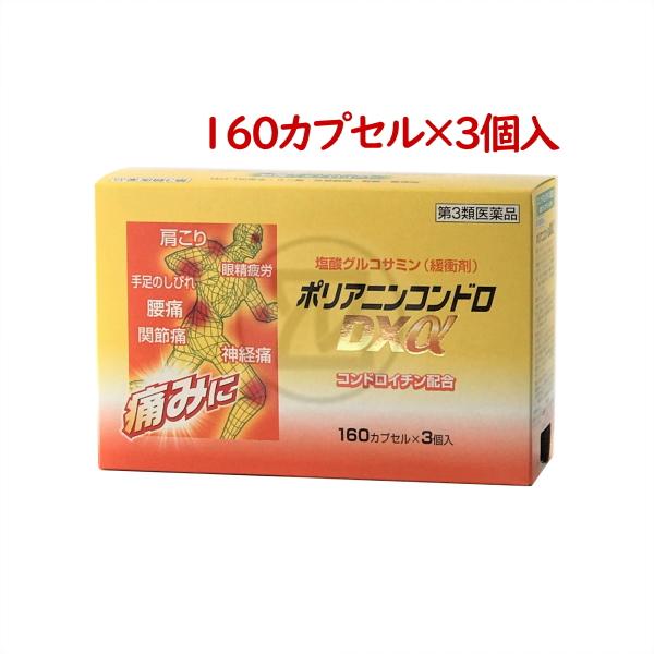 ポリアニンコンドロDXα 160カプセル 3個 第３類医薬品 関節痛 腰痛 肩こり 五十肩 眼精疲労...