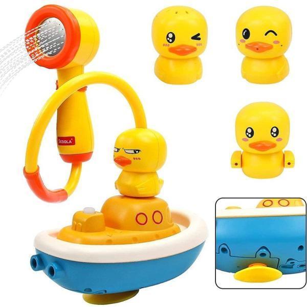 お風呂 おもちゃ セット 水遊び 噴水 DIY 組み合わせ 知育玩具 アヒル 船 水スプレー シャワ...
