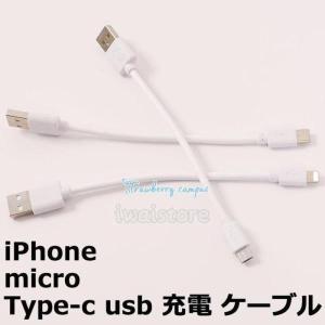 iPhone 充電ケーブル iPad Android 用 micro USB Type-c スマホ充電ケーブル 短い ケーブル長約10cm アンドロイド 用 マイクロ USB｜waay-st