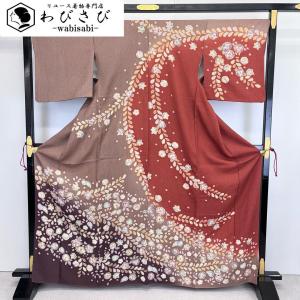 名古屋帯 本場筑前博多織 証紙付 献上柄 薄鈍色 O-4364 : リユース着物  