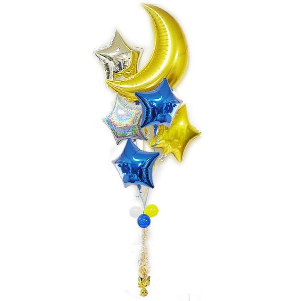 バルーン電報　飾りつけ カッコイイ系　結婚式　NMムーンスター６バルーンセット