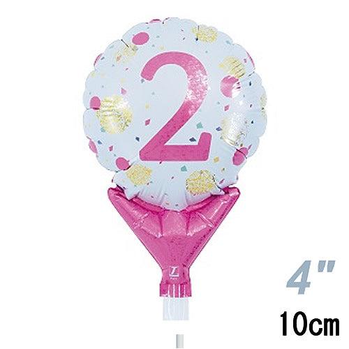 選択用4インチバルーン STNO数字ピンクドット「2」 10cm※セット商品の選択用です。本商品のみ...