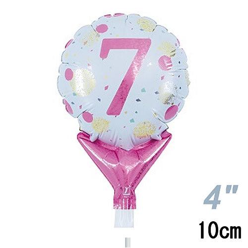 選択用4インチバルーン STNO数字ピンクドット「7」 10cm※セット商品の選択用です。本商品のみ...