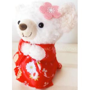 テディベア ぬいぐるみ電報 結婚式 バルーン電報 国内正規総代理店アイテム コービーコービー ウェディングm のぬいぐるみが運ぶワンバルーンセット Box 和装