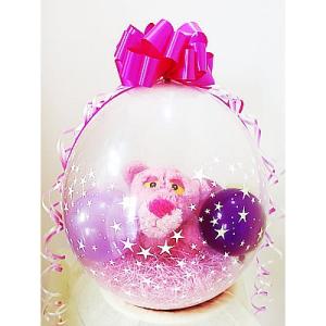 ピンクパンサー　結婚式　バルーン電報　出産祝い　誕生日　プレゼント　ぬいぐるみバルーンラッピング：ハ...