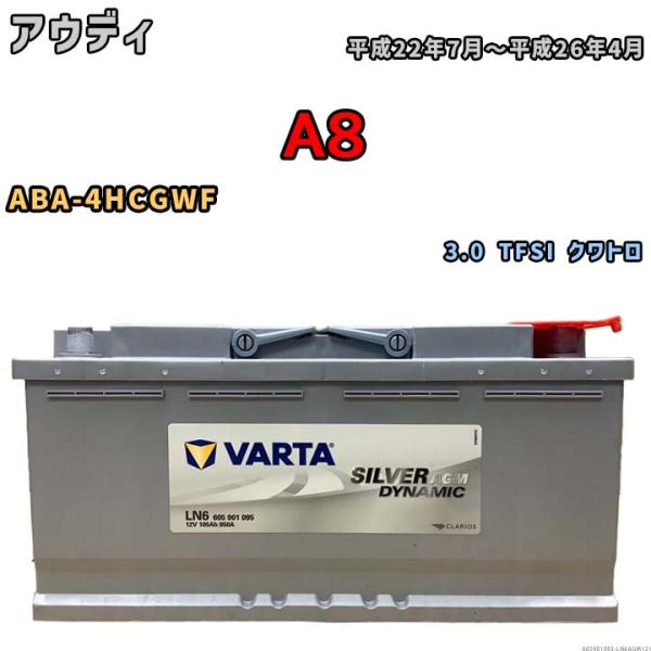 バッテリー VARTA アウディ A8 ABA-4HCGWF 3.0 TFSI クワトロ 60590...
